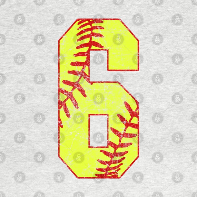 Fastpitch Softball Number 6 #6 Softball Shirt Jersey Uniform Favorite Player Biggest Fan by TeeCreations